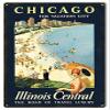 Illinois Central Chicago The Vacation City Railroad Aluminum Sign view 1