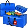 4 Pack Heavy Duty Extra Large Moving Bags - Strong Handles& Backpack Straps - Blue Storage Bags Alternative to Moving Boxes Bins, Packing bag Compatible with Ikea Frakta Cart view 1