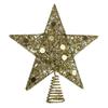 11.5" Pre-Lit Gold Glittered Star Christmas Tree Topper - Multi Color Lights view 1