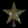 11.5" Pre-Lit Gold Glittered Star Christmas Tree Topper - Multi Color Lights view 3