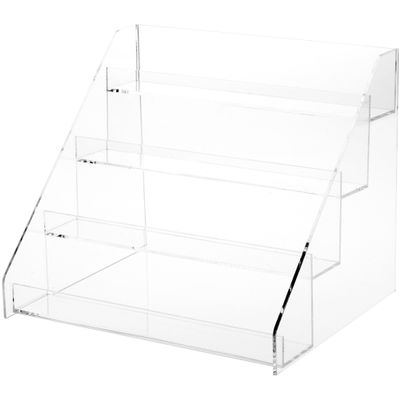 Plymor Clear Acrylic Flanged Stairs, 8.25" H x 10.25" W x 8.125" D