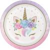 Baxter Distributing Unicorn Party Supplies Birthday Decorations, Baby Unicorn Party Favors and More Printed 9 Inch Round Paper Plate, Box of 96 view 1