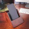 Dacasso Walnut and Leather Desktop Cell Phone Holder view 2