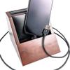 Dacasso Walnut and Leather Desktop Cell Phone Holder view 3