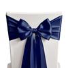 SINSSOWL 50 Navy Blue Chair Sashes Satin Chair Bows for Wedding Birthday Party Fiesta Restaurant Decor - 7x108 Inches Chairs Ribbons Ties Fitted Banquets Folding Chairs Decorations view 1