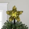 7" Lighted Gold Star Christmas Tree Topper - Clear Lights view 2