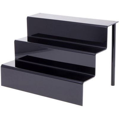 Plymor Black Acrylic 3-Step Display Stairs, 12.25" H x 18" W x 12.25" D
