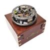 Brass Nautical - 5 inches Large Sundial Compass in Rosewood Case Top Grade Calibrated Vintage Gift view 3