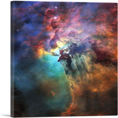 ARTCANVAS Hubble Telescope Lagoon Nebula Canvas Art Print Stretched Framed Painting Picture Poster Giclee Wall Decor - 40" x 26" (0.75" Deep)