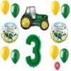 13 Piece New BALLOON set GREEN 3rd #3 BIRTHDAY TRACTOR Third PARTY favors GIFT decoration view 1