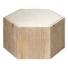 Jamie Young Co Argan Hexagon Wood & Marble Small Table in Natural/White view 1