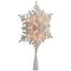 10" Lighted White Frosted 3-D Snowflake Christmas Tree Topper - Clear Lights view 4