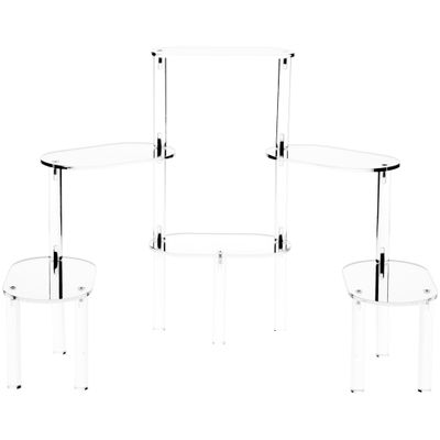Plymor Acrylic Oval 6-Platform Multi-Item Display Riser (Mirrored), 14.75" H x 30" W