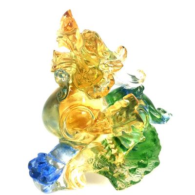 Amore Jewell Prosperous Wealthy Brave Troop (Pixiu) Fengshui Decoration Ornament Gift for Home & Office (Liuli Crystal Glass)