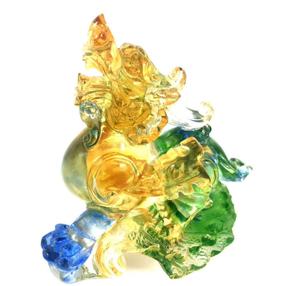 Amore Jewell Prosperous Wealthy Brave Troop (Pixiu) Fengshui Decoration Ornament Gift for Home & Office (Liuli Crystal Glass)