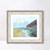 INVIN ART Framed Canvas Art Giclee Print Low Tide at Varengeville 02, 1882 by Claude Monet Wall Art Living Room Home Office Decorations(Classic Silver Frame with Mat,20"x24") view 1