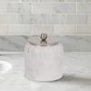 nu steel Misty Silver Q-tip Jar in Resin Marble & Stainless Steel for Bathrooms & Vanity Spaces view 4