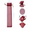 Ankirol 100pcs Sheer Fan Organza Bags 2.4X10.6 INCH Folding Fan Organza Gift Bag Gift Pouch with Drawstring Silk Pouches for Hand Fans (wine red) view 2