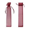 Ankirol 100pcs Sheer Fan Organza Bags 2.4X10.6 INCH Folding Fan Organza Gift Bag Gift Pouch with Drawstring Silk Pouches for Hand Fans (wine red) view 4
