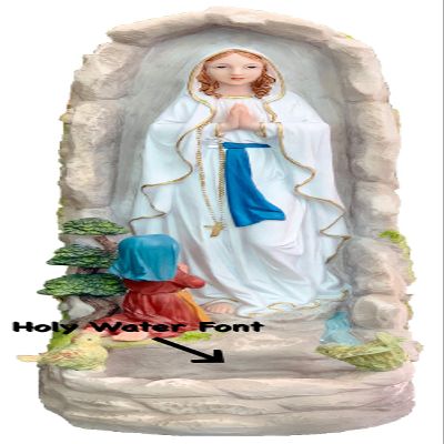 22" Our Lady of Lourdes Hand Painted Resin Outdoor Garden Statue Water-Based