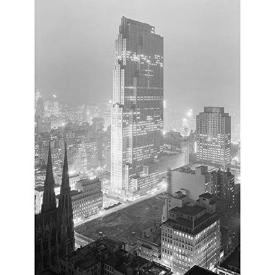 Artery8 New York City Rockefeller Center Vintage Photo Art Print Canvas Premium Wall Decor Poster Mural