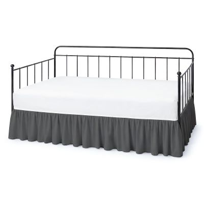 Rlinen Daybed Bed Skirt Twin Size, 18-Inch Drop Ruffled Daybed Bedskirt, 100% Microfiber, Dark Grey Daybed Skirt for Living Room and Guest Room