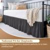Rlinen Daybed Bed Skirt Twin Size, 18-Inch Drop Ruffled Daybed Bedskirt, 100% Microfiber, Dark Grey Daybed Skirt for Living Room and Guest Room view 3