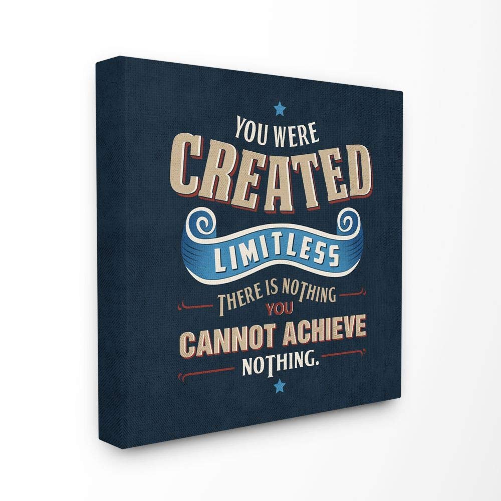 Stupell Industries You are You are Limitless Inspirational Blue Word Design Canvas, Multi-Color