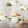 Ling's moment 6pcs Wedding Wrist Corsage Artificial Flowers, Girl/Mother Homecoming Prom Corsages Wristlet Dcor, etc. White Ivory view 2