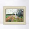 INVIN ART Framed Canvas Art Giclee Print The Promenade near Argenteuil, 1873 by Claude Monet Wall Art Living Room Home Office Decorations(Beige Color Frame with Linen Liner,20"x24") view 1