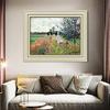 INVIN ART Framed Canvas Art Giclee Print The Promenade near Argenteuil, 1873 by Claude Monet Wall Art Living Room Home Office Decorations(Beige Color Frame with Linen Liner,20"x24") view 2