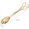 Fdit Bread Serving Tongs Elegant Vintage Style Food Clamp for Buffet Table Zinc Alloy Gold 8.7 Inch 1 Piece view 2