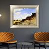 INVIN ART Framed Canvas Art Giclee Print Seaside at Honfleur (1864) by Claude Monet Wall Art Living Room Home Office Decorations(European Style Silver Frame,20"x24") view 2