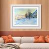 INVIN ART Framed Canvas Art Giclee Print Lavacourt under Snow, 1879 by Claude Monet Wall Art Living Room Home Office Decorations(Modern Simple White Frame with Mat,20"x24") view 2