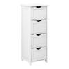 Bonnlo Bathroom Storage Cabinet Skinny Wooden Side Bathroom with 4 Drawers Small Free Standing Floor Cabinet White Slim 12 Inch Wide Organizer for Bedroom Living Room, 12 Inch Deep Narrow Organizer view 1