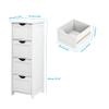 Bonnlo Bathroom Storage Cabinet Skinny Wooden Side Bathroom with 4 Drawers Small Free Standing Floor Cabinet White Slim 12 Inch Wide Organizer for Bedroom Living Room, 12 Inch Deep Narrow Organizer view 3