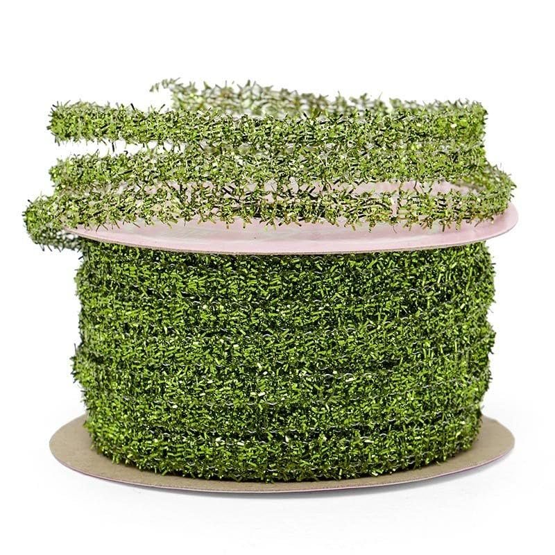 1/4" X 25 Yards Lime Metallic Mini Tinsel Cord