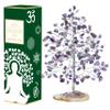 Crocon Amethyst Gemstone Money Tree Agate Slice Base Gifts for Women Men Family Feng Shui Figurine Reiki Healing Crystals Chakra Balancing Good Luck Ornament Sculpture Mystical Home Decoration, 7" view 1