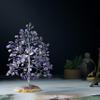Crocon Amethyst Gemstone Money Tree Agate Slice Base Gifts for Women Men Family Feng Shui Figurine Reiki Healing Crystals Chakra Balancing Good Luck Ornament Sculpture Mystical Home Decoration, 7" view 4