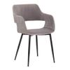 Armen Living Ariana Mid-Century Fabric Dining Room Accent Chair, 18" Height, Gray view 1