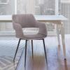 Armen Living Ariana Mid-Century Fabric Dining Room Accent Chair, 18" Height, Gray view 2