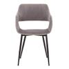 Armen Living Ariana Mid-Century Fabric Dining Room Accent Chair, 18" Height, Gray view 3