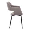Armen Living Ariana Mid-Century Fabric Dining Room Accent Chair, 18" Height, Gray view 4