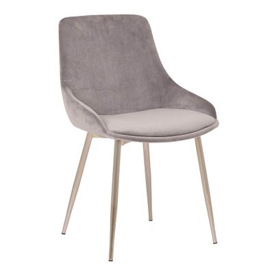 Armen Living Heidi Contemporary Upholstered Fabric Dining Room Accent Chair, 18.5" Height, Gray