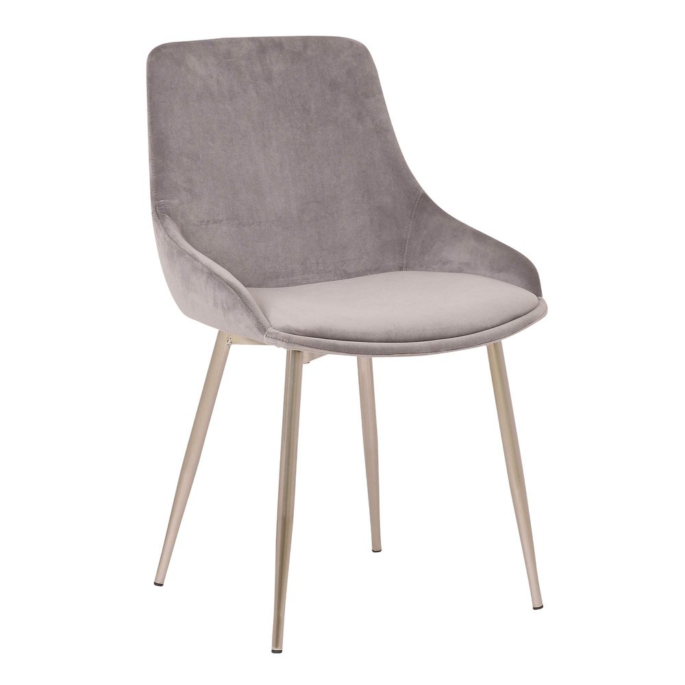 Armen Living Heidi Contemporary Upholstered Fabric Dining Room Accent Chair, 18.5" Height, Gray