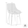 Armen Living Heidi Contemporary Upholstered Fabric Dining Room Accent Chair, 18.5" Height, Gray view 3
