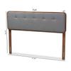 Baxton Studio Palina Mid-Century Modern Dark Grey Fabric Upholstered Walnut Brown Finished Wood Full Size Headboard view 2