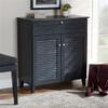 Baxton Studio Coolidge Modern and Contemporary Dark Grey Finished 4-Shelf Wood Shoe Storage Cabinet with Drawer view 2