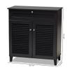Baxton Studio Coolidge Modern and Contemporary Dark Grey Finished 4-Shelf Wood Shoe Storage Cabinet with Drawer view 3