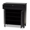 Baxton Studio Coolidge Modern and Contemporary Dark Grey Finished 4-Shelf Wood Shoe Storage Cabinet with Drawer view 4